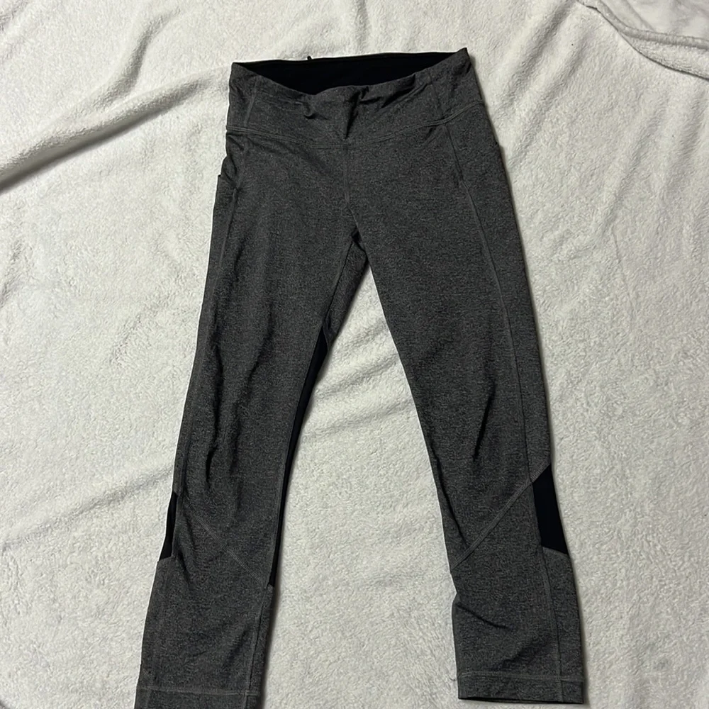 Grey and black Lululemon Capris